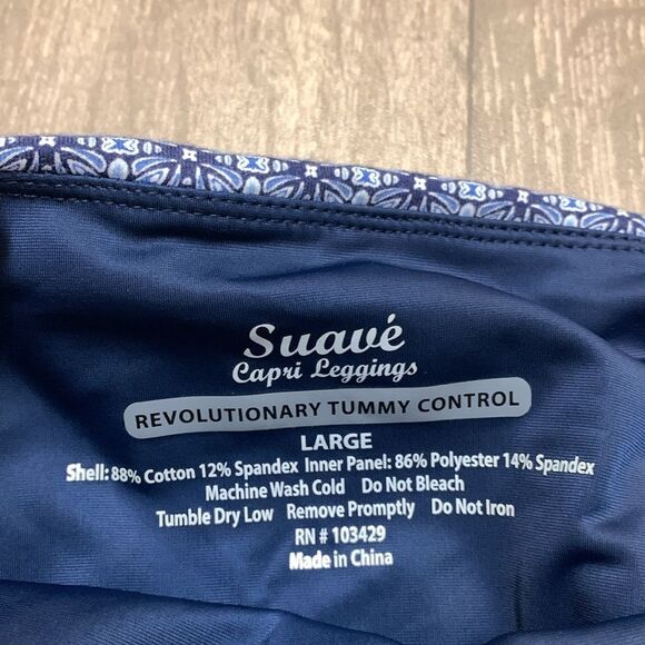 Suave Revolutionary Tommy Control Geometrical Capri High Rise Yoga Gym Leggings - Picture 3 of 5